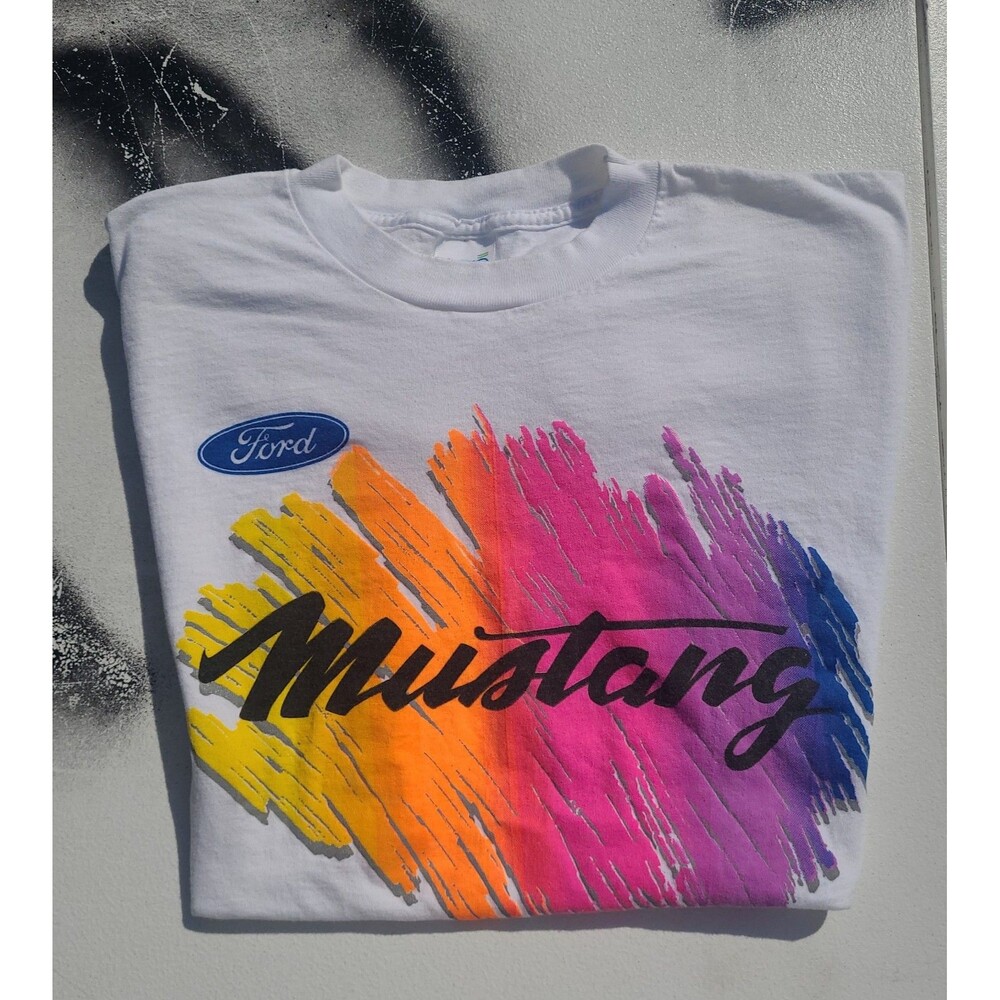 Vtg Ford Mustang Shirt Single Stitch Racing t-shirt XL